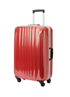 Red colored hardcase luggage