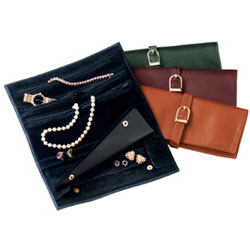 Leather jewelry travel case