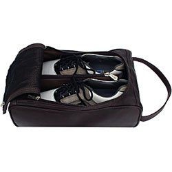 Travel shoe bag made of leather