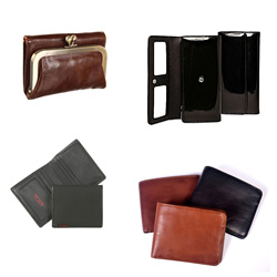 Selection of leather wallets