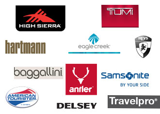 Various famous luggage manufacturers logos