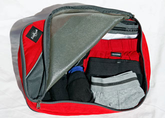 Packed travel packing cube