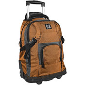 Brown wheeled backpack